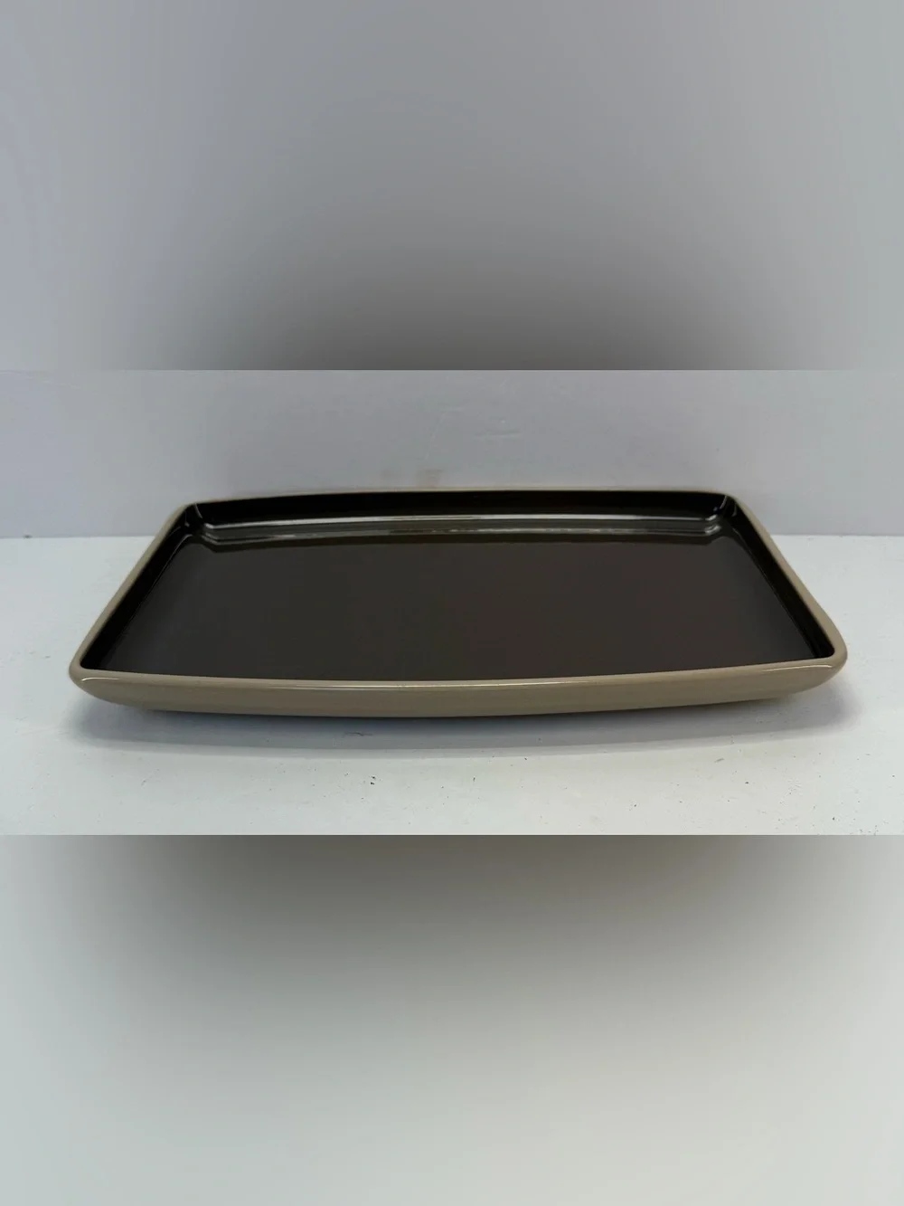 Pampered Chef Glazed stoneware brown and Beige Rectangular Platter